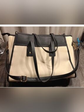 Missnine Tote Bag Canvas Laptop Bag 15.6 inch Work Bags for Women Bag Casual